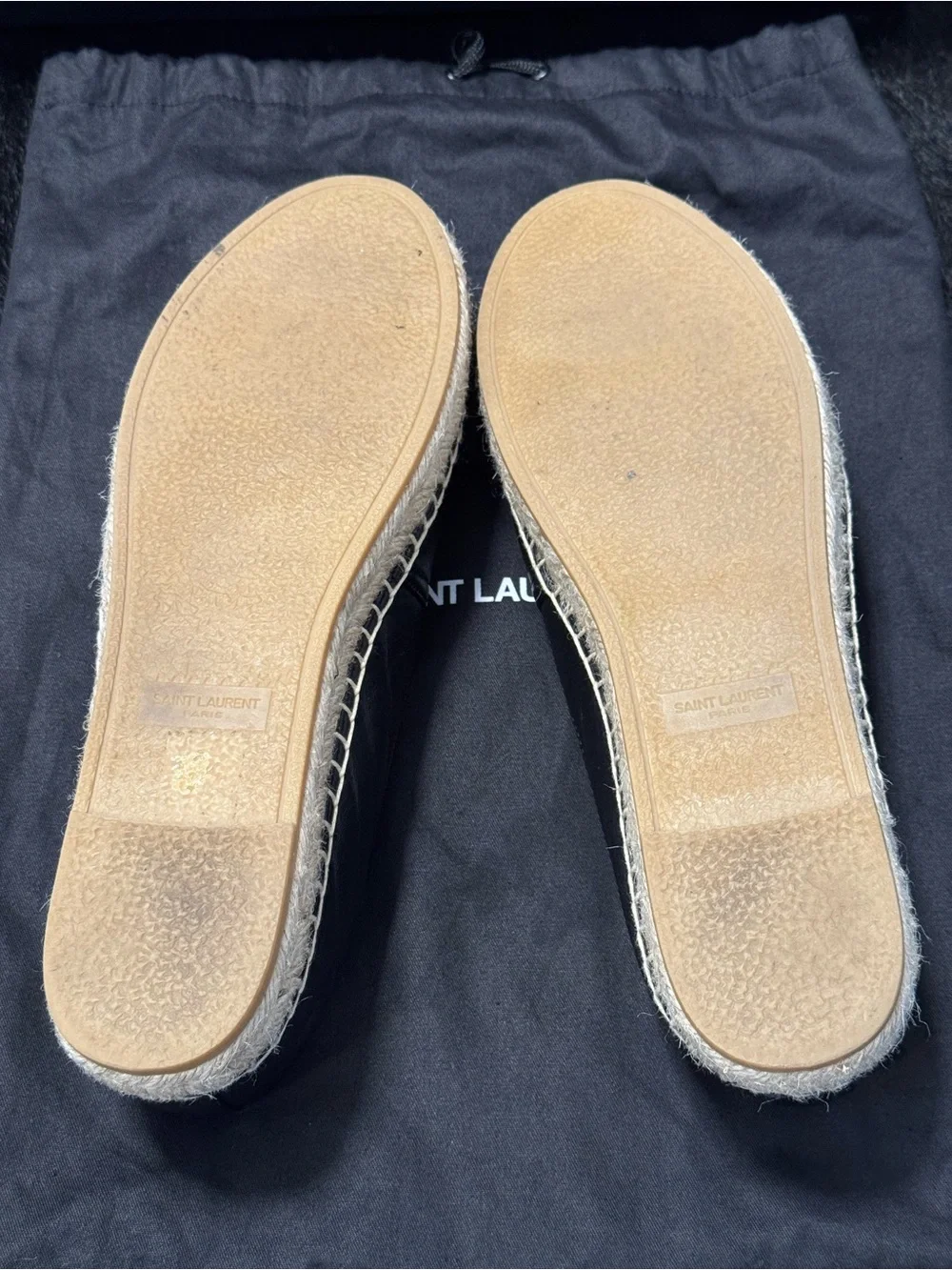 SAINT LAURENT Cassandre Logo-Embossed Leather Espadrilles - Picture 7 of 7